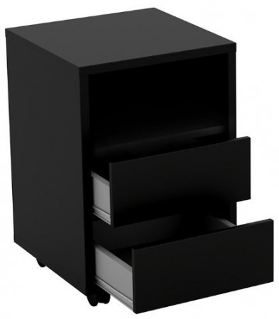 Тумба на колесах с 2 ящиками Helvetia AGAPI 24W3LZ00 (черный оникс)