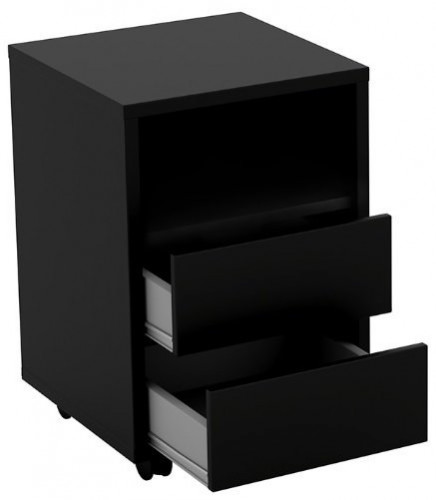 Тумба на колесах с 2 ящиками Helvetia AGAPI 24W3LZ00 (черный оникс)