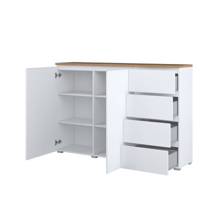 Комод на 2 двери и 4 ящика Helvetia MODO 247VOJ45 (белый/дуб маувелла)