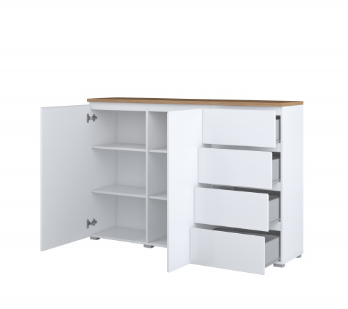 Комод на 2 двери и 4 ящика Helvetia MODO 247VOJ45 (белый/дуб маувелла)