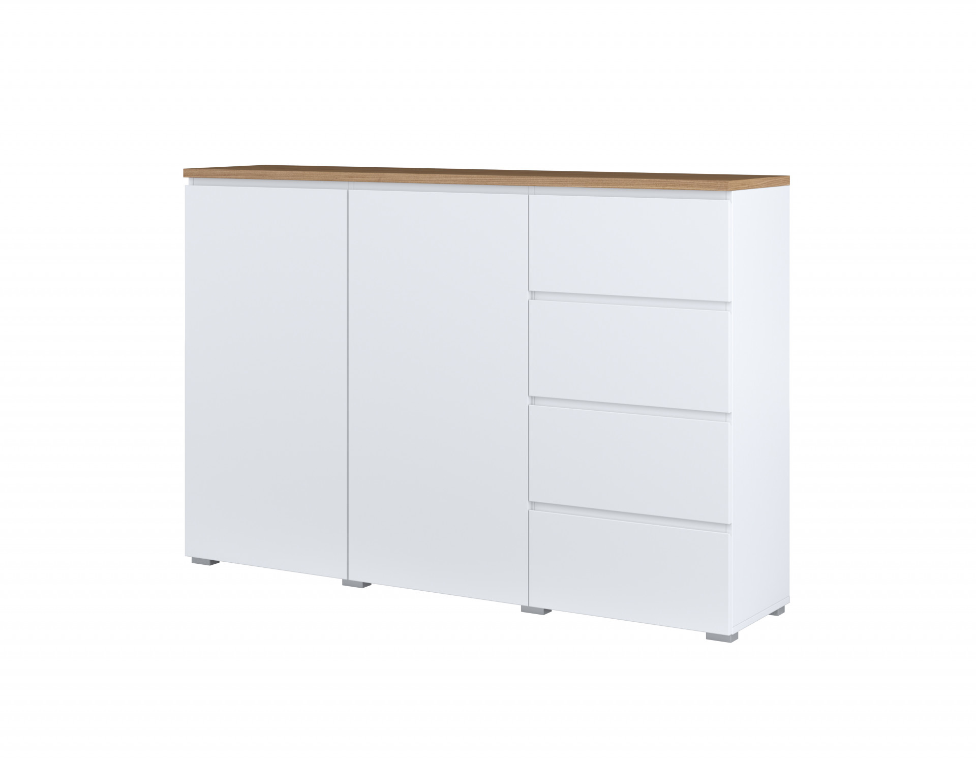 Комод на 2 двери и 4 ящика Helvetia MODO 247VOJ45 (белый/дуб маувелла)