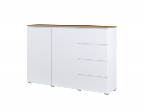 Комод на 2 двери и 4 ящика Helvetia MODO 247VOJ45 (белый/дуб маувелла)