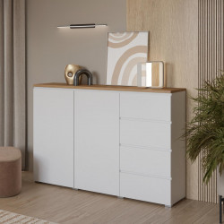 Комод на 2 двери и 4 ящика Helvetia MODO 247VOJ45 (белый/дуб маувелла)