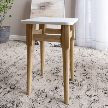 2 табурета на кухню LION- Майами кромка ПВХ 2 мм Нимфея Альба (белый) (LION-041256) 