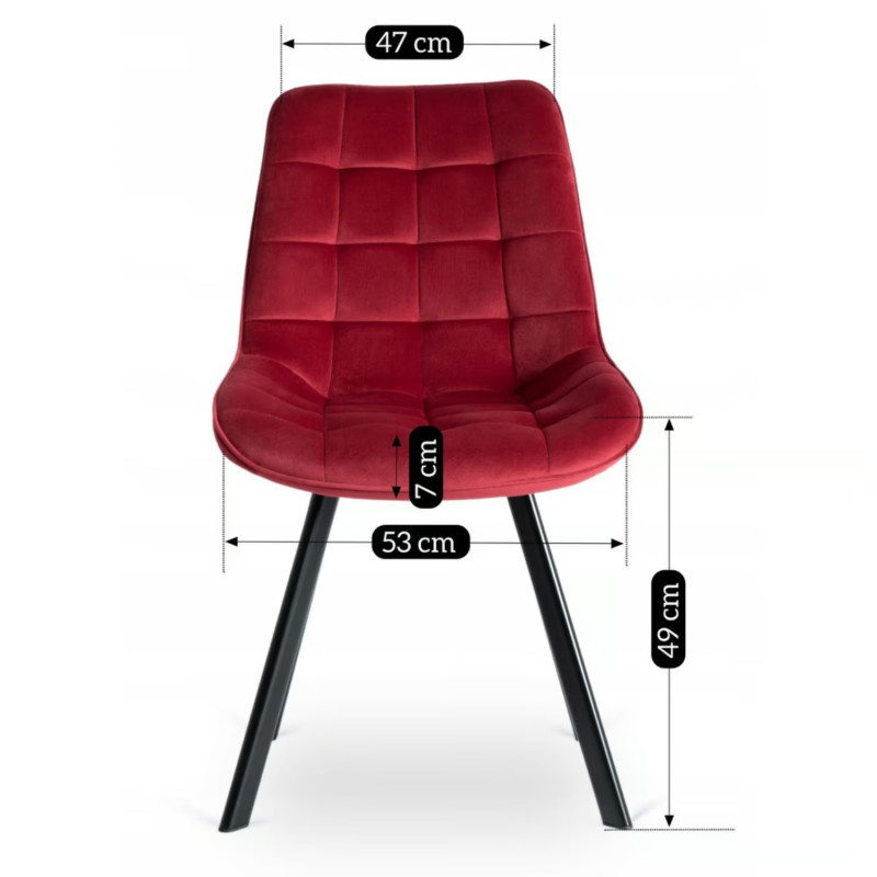 Стул обеденный MEBEL ELITE RICK бордовый велюр