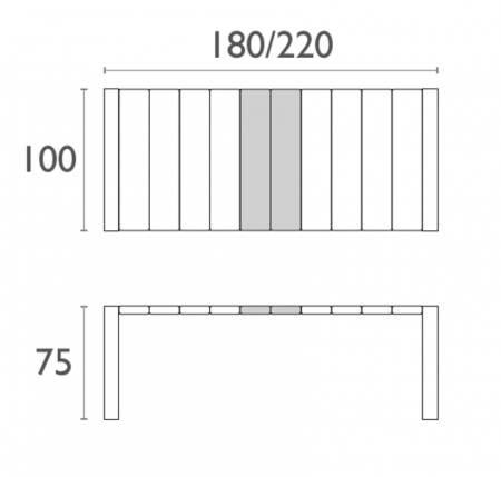 Стол уличный раздвижной Siesta Vegas 180-220 (серый)