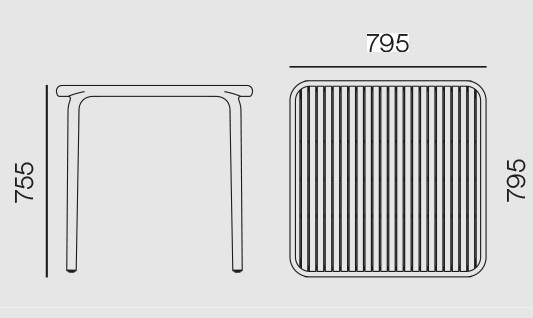 Стол обеденный уличный VLL- FERNE Berne (белый, молочный)