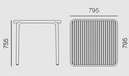 Стол обеденный уличный VLL- FERNE Berne (белый, молочный)