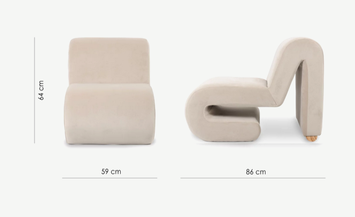 Кресло CRV- Sawyer Greek marble velvet бежевый