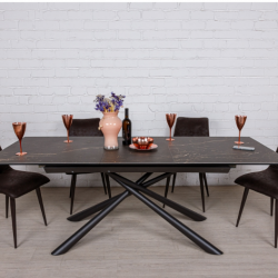 Стол обеденный модерн NL- TENNESSEE  (Керамика черный) 