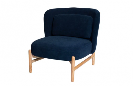 Кресло TOP- PRESTOL Вуди массив дерево ткань синий