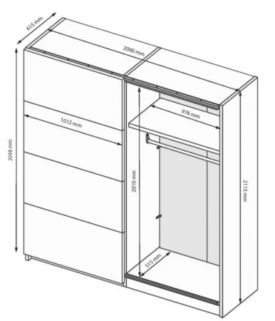 Шафа - купе із дзеркалом MRK- Доні  2*2,1 м 
