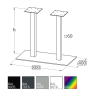 Опора для стола STL- Milano Double (основание 80х40 см, высота 57 см и 72 см)