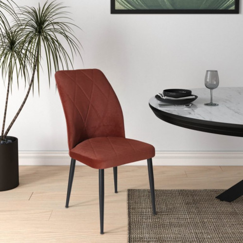 Стул Avn- VIKA Dark Terracotta Velvet,тёмный терракотовый 
