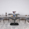 Стол обеденный NL- VULCAN oval (керамика светло-серый глянец) 
