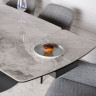 Стол обеденный NL- VULCAN oval (керамика светло-серый глянец) 