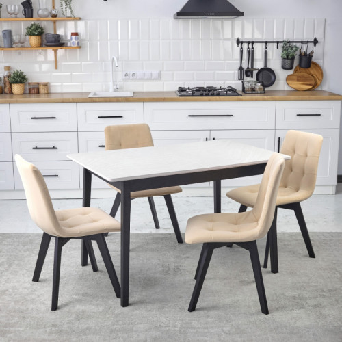 Стол раскладной (дерево, МДФ, HPL) Ont- Леонардо 120/160 см Серо-бежевый