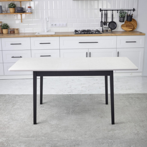 Стол раскладной (дерево, МДФ, HPL) Ont- Леонардо 120/160 см Серо-бежевый