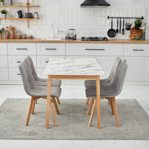 Комплект кухонной мебели Ont- Антонио 120 Мрамор белый + 4 Стула Дарио