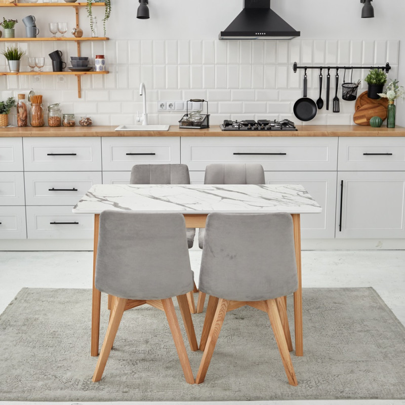 Комплект кухонной мебели Ont- Антонио 120 Мрамор белый + 4 Стула Дарио