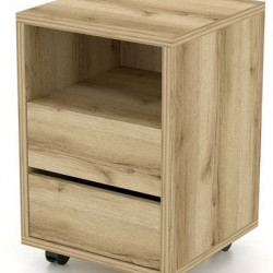 Тумба на колесах с 2 ящиками Helvetia AGAPI 24N3LZ00 (натуральный дуб)