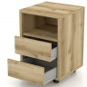 Тумба на колесах с 2 ящиками Helvetia AGAPI 24N3LZ00 (натуральный дуб)