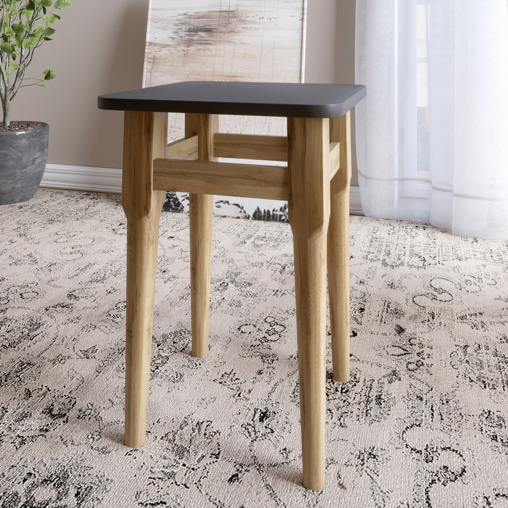 2 табурета на кухню LION- Майами кромка ПВХ 2 мм Антрацит (LION-041260)