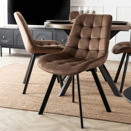 Стул обеденный MEBEL ELITE RICK коричневый велюр