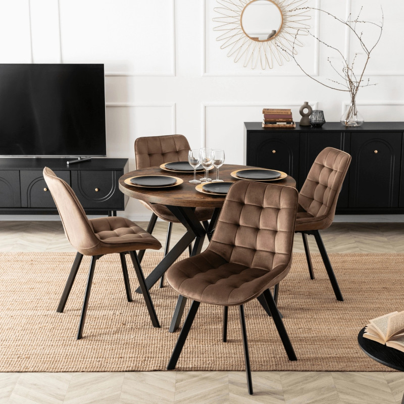 Стул обеденный MEBEL ELITE RICK коричневый велюр