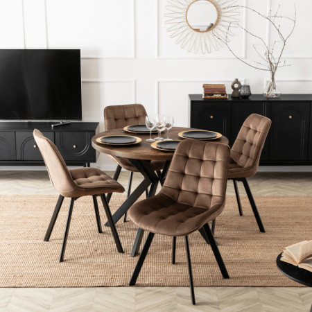 Стул обеденный MEBEL ELITE RICK коричневый велюр