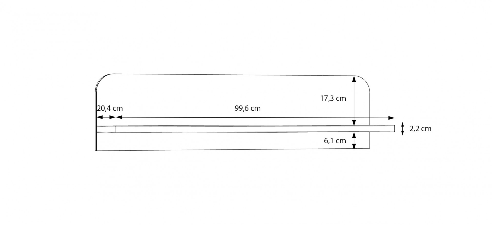 Полка навесная Forte HOA HOAB01 (дуб маувелла/шалфей)