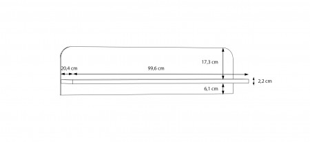 Полка навесная Forte HOA HOAB01 (дуб маувелла/шалфей)
