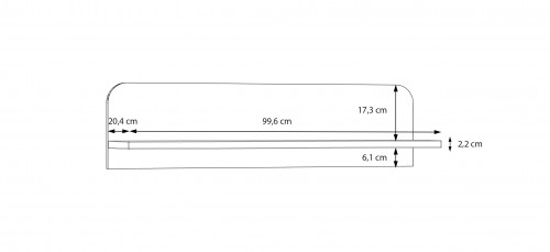 Полка навесная Forte HOA HOAB01 (дуб маувелла/шалфей)