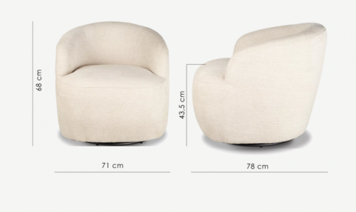 Кресло CRV- Lola Wheat relief поворотное 360°