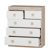 Комод на 5 шухляд EVR- Соната-3 дуб Сонома + фасад белый