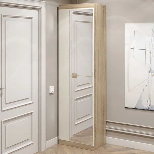 Шкаф распашной на 2 двери EVR- Соната-600 дуб Сонома + фасад белый