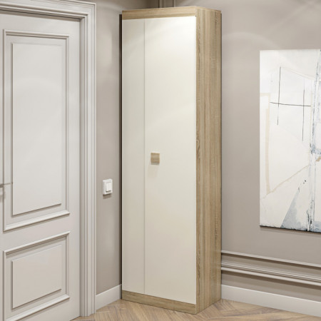 Шкаф распашной на 2 двери EVR- Соната-600 дуб Сонома + фасад белый