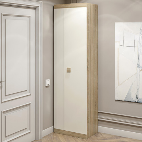 Шкаф распашной на 2 двери EVR- Соната-600 дуб Сонома + фасад белый