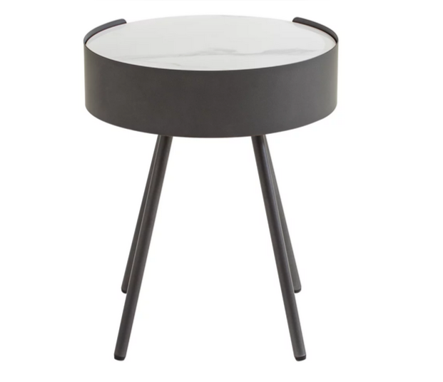 Столик приставной 1 ящик CRV- Valerio, Walnut veneer titanium stone