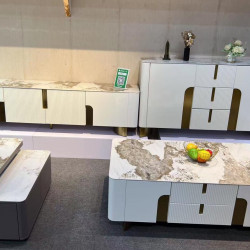 Журнальный стол Elt- 2088 керамика (белый/золото)