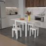 Стол + 4 табуретки ViA- Крос (белый/шамони)