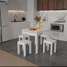 Стол + 4 табуретки ViA- Крос (белый/шамони)