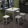 Стол + 4 табуретки ViA- Крос (белый/шамони)