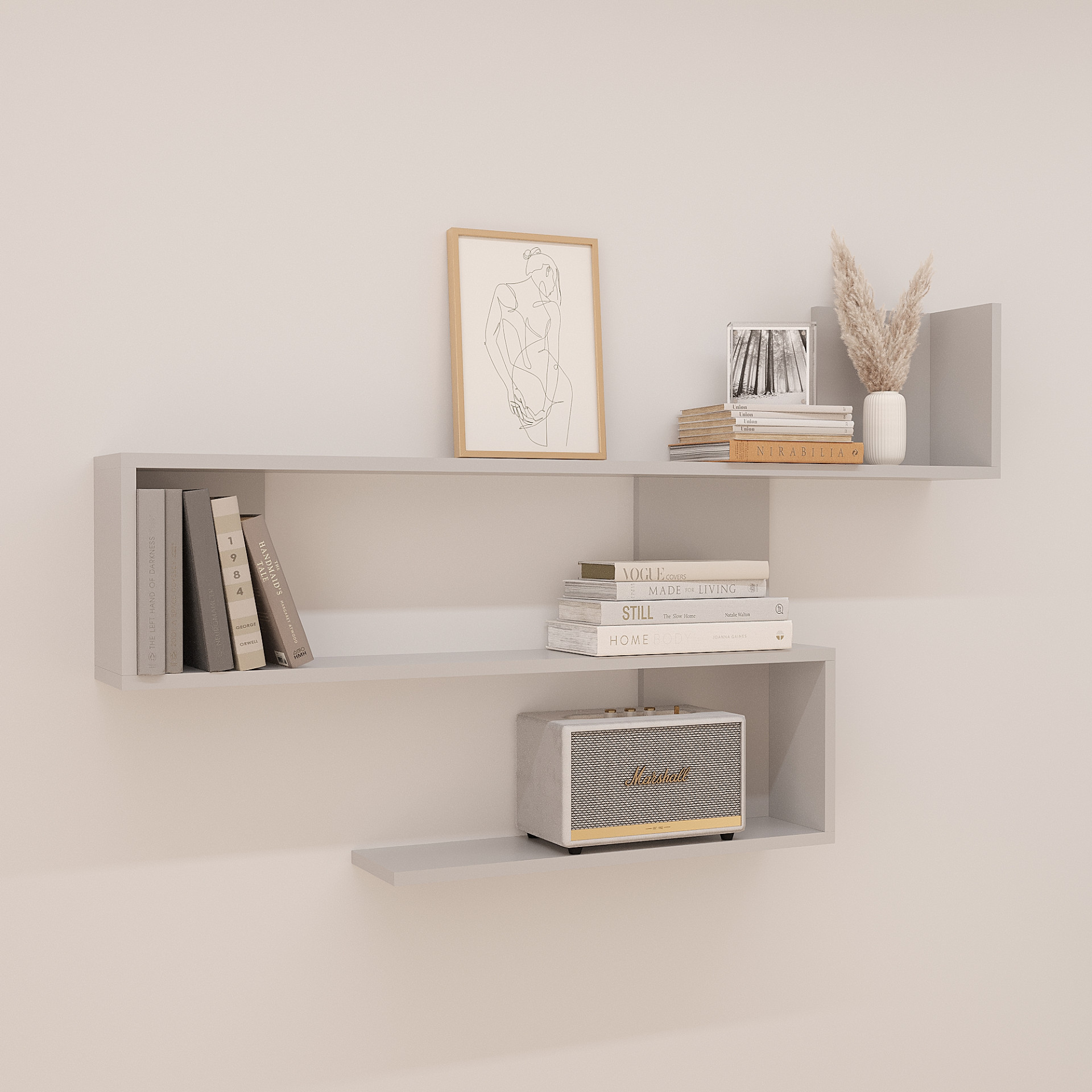 Полка навесная настенная 72х120х15 см KOD- ПК-7