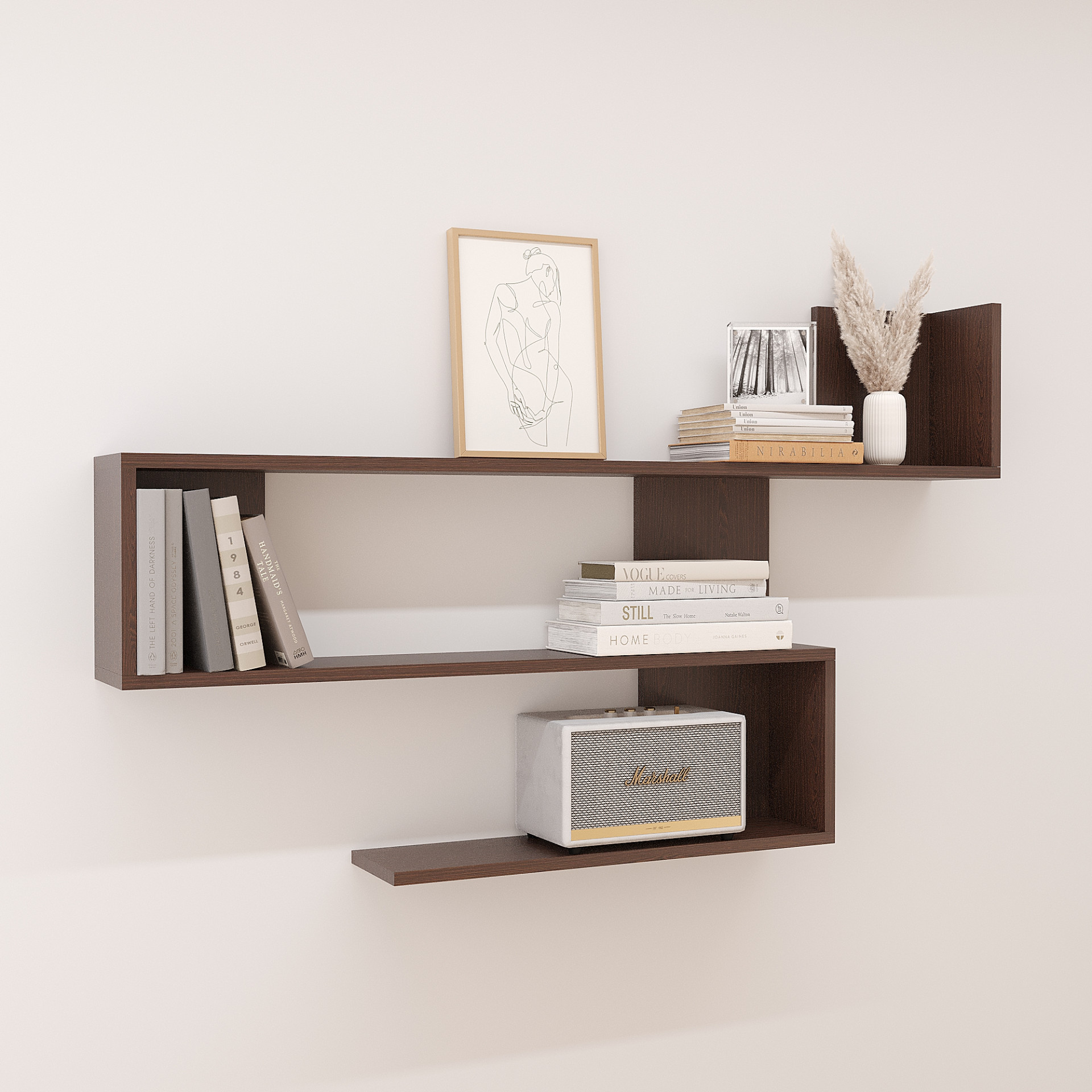 Полка навесная настенная 72х120х15 см KOD- ПК-7