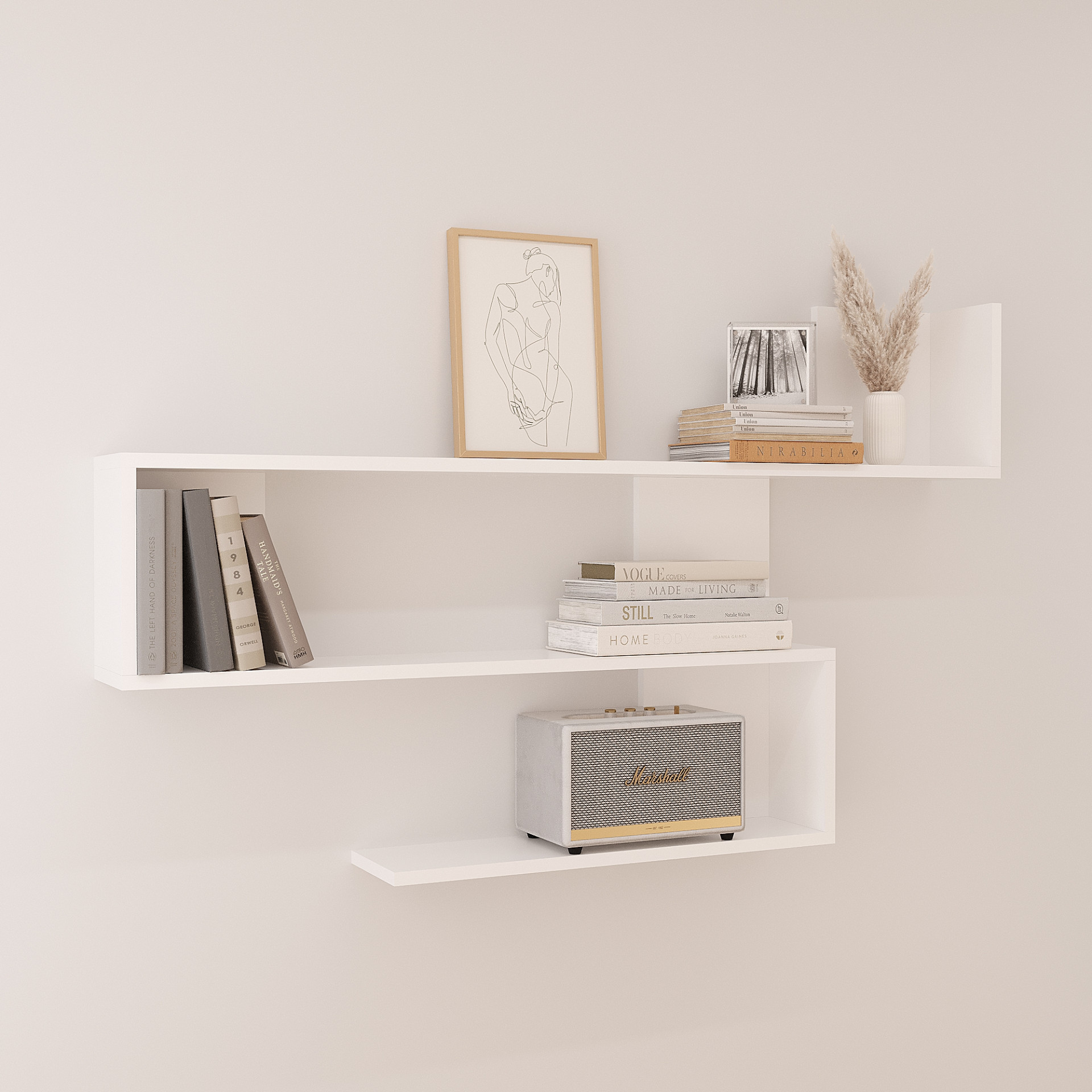 Полка навесная настенная 72х120х15 см KOD- ПК-7