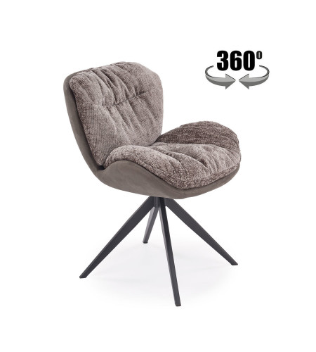 Стул обеденный поворотный HALMAR K-599 пепельный/чёрный 