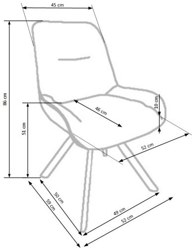 Стул обеденный мягкий PL- Halmar K-393