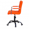 Кресло офисное на роликах OND- Augusto-ARM  BK- Office ЭК коричневый, оранжевый, красный