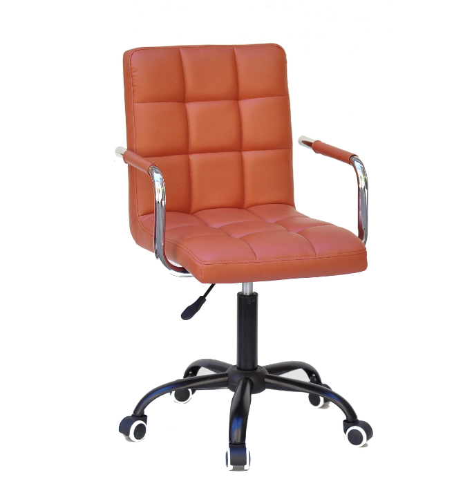 Кресло офисное на роликах OND- Augusto-ARM  BK- Office ЭК коричневый, оранжевый, красный